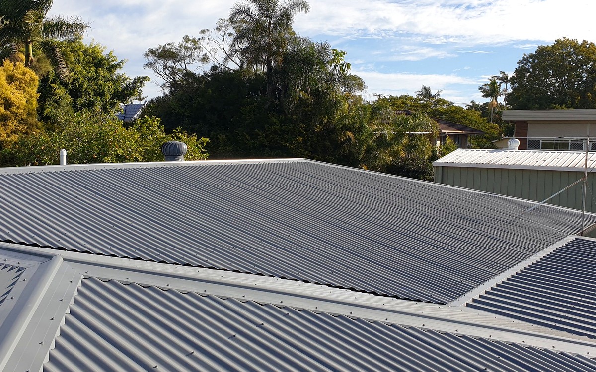Dark residential metal roof