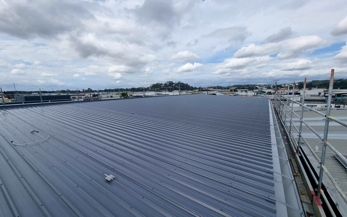 Large commercial metal roof